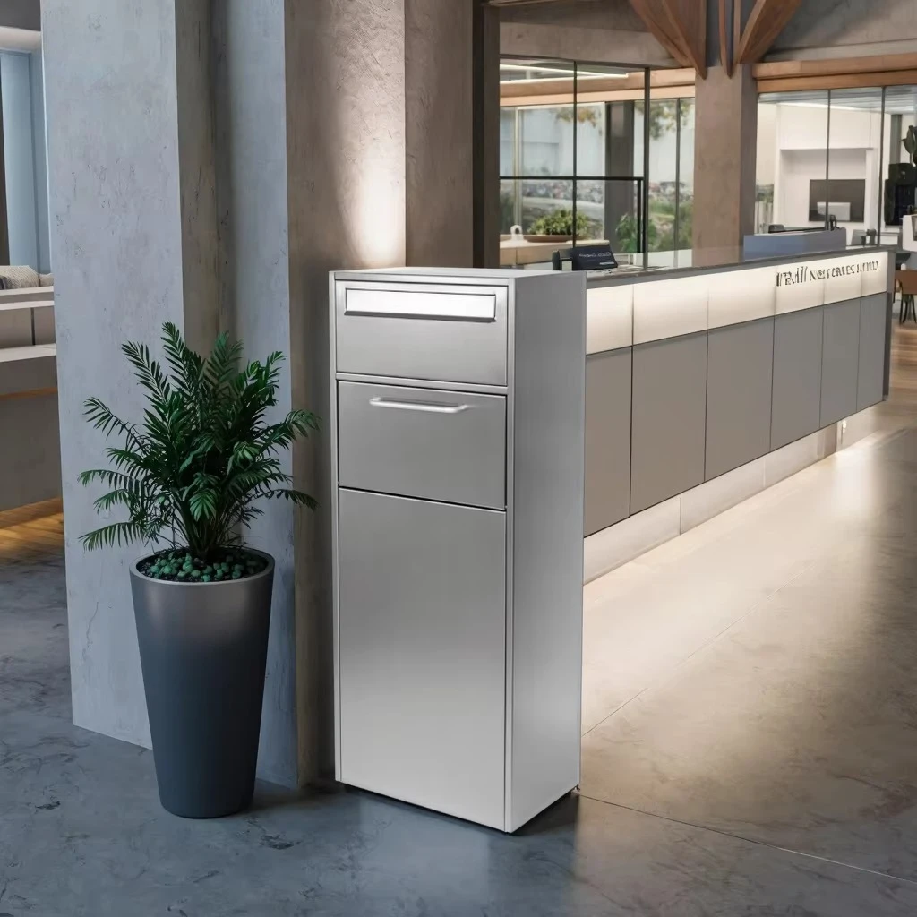 

Secure Outdoor Square Home Use Floor Standing Parcel Drop Box Stainless Steel Parcel Letter Box Large Outdoor Waterproof Mailbox