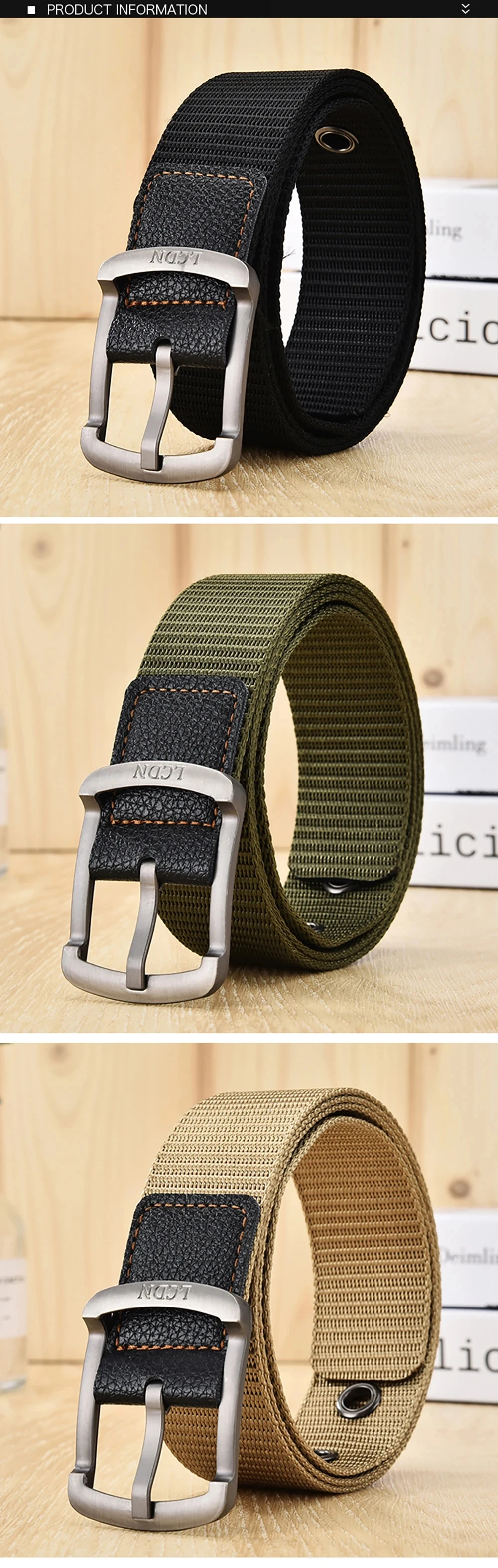 Herren gürtel Mode Pin Schnalle Canvas Gürtel lässig Damen gürtel Outdoor Klettern Sport Trainings gürtel mit Cargo hose Jeans Gürtel – Detail 4