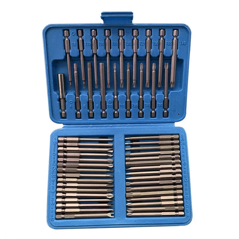 36/50pcs 75mm Extra Long Reach Bit Set Security Screwdriver Extension Rod Hollow Torx Star Hex Bit For Electrical Circuit Repair