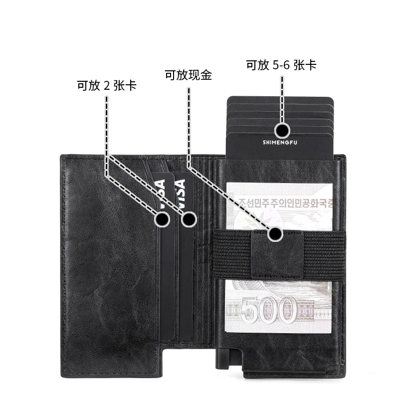 

Slim RFID Card Holder Wallet - Men Women Business ID Card Case Leather Money Clip Purse Thin Bank Card Storage