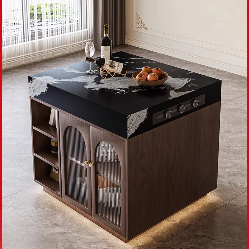 French Retro Style Rock Slab, Separate Island Cabinet, Ancient Style and Advanced Sense