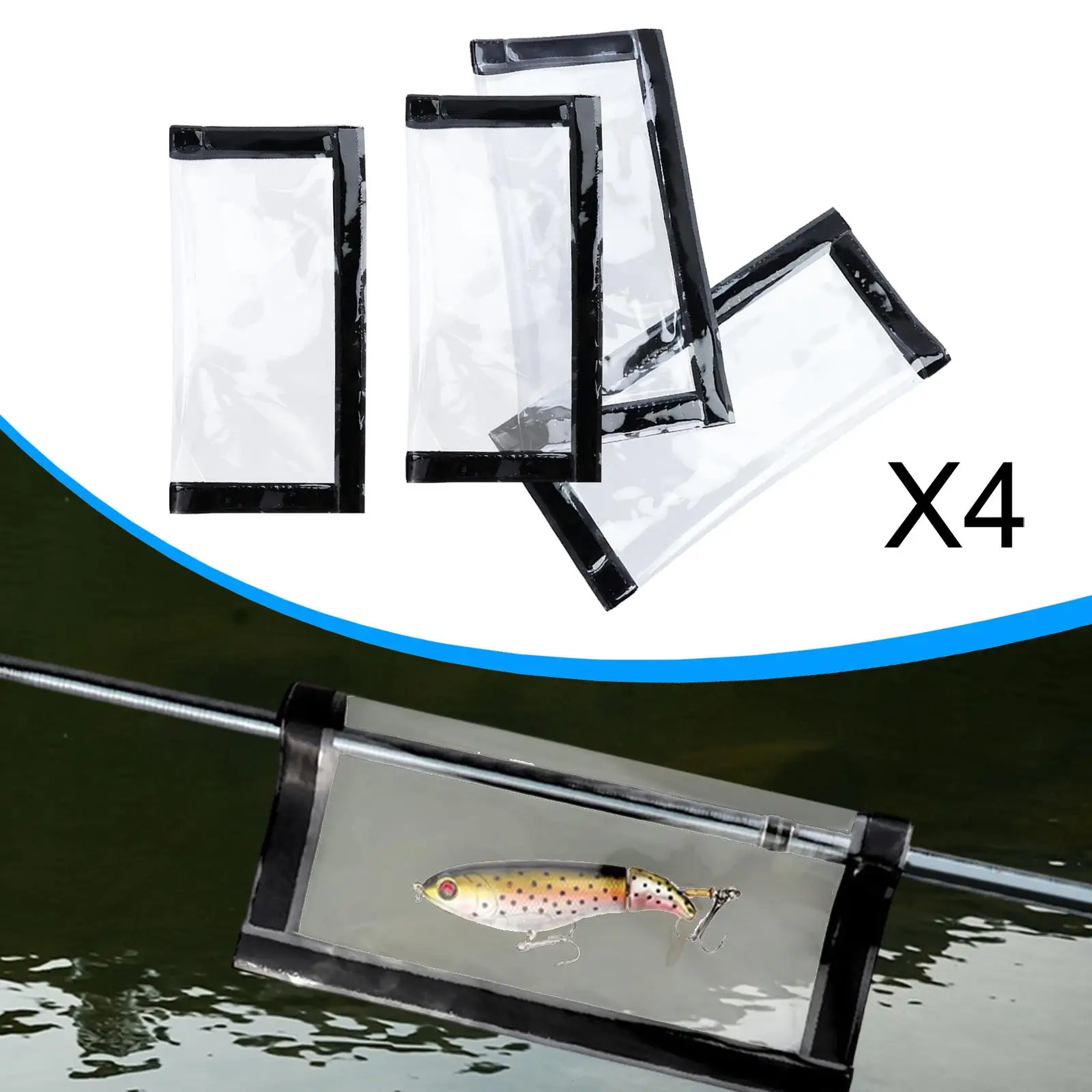 Clear PVC Fishing Lure Wraps Storage for Soft Baits Fishing Hooks and Rod Hook Protectors for Lure Organization