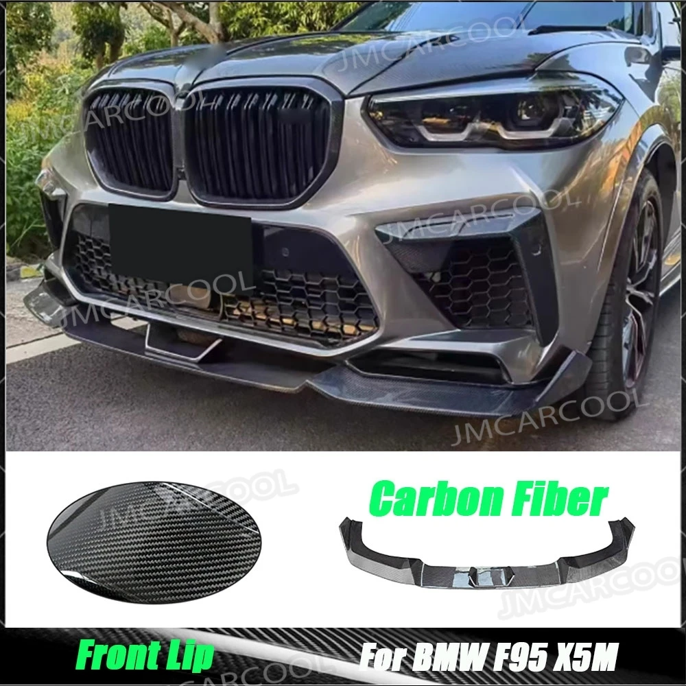 

For BMW F95 X5M 2019-2022 Carbon Fiber Car Front Bumper Lip Diffuser Body Kits Front Lip Guard Car Accessories