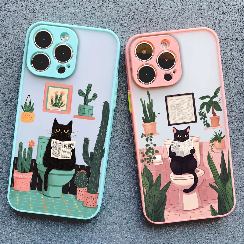 Schöne Cartoon-Katzen-Handyhülle für iPhone 17 16 15 Pro Max Plus 11 12 13 Mini 14 Pro Max XR XS X stoßfeste Rückseite – Detail 11
