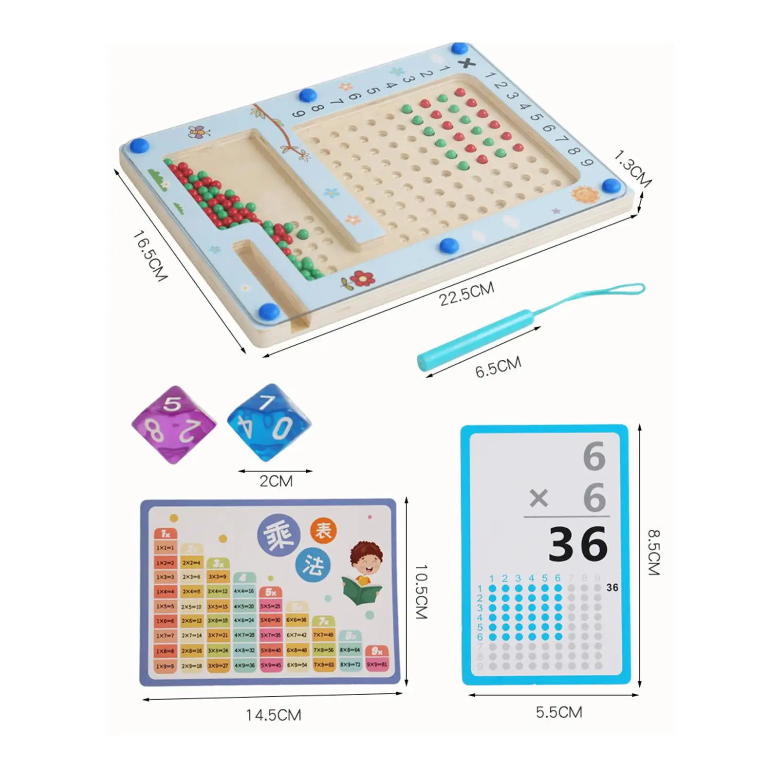 Juego de mesa de multiplicación de madera, juguete para contar, material didáctico, juguete Montessori para niños, niñas, niños pequeños, regalos de cumpleaños