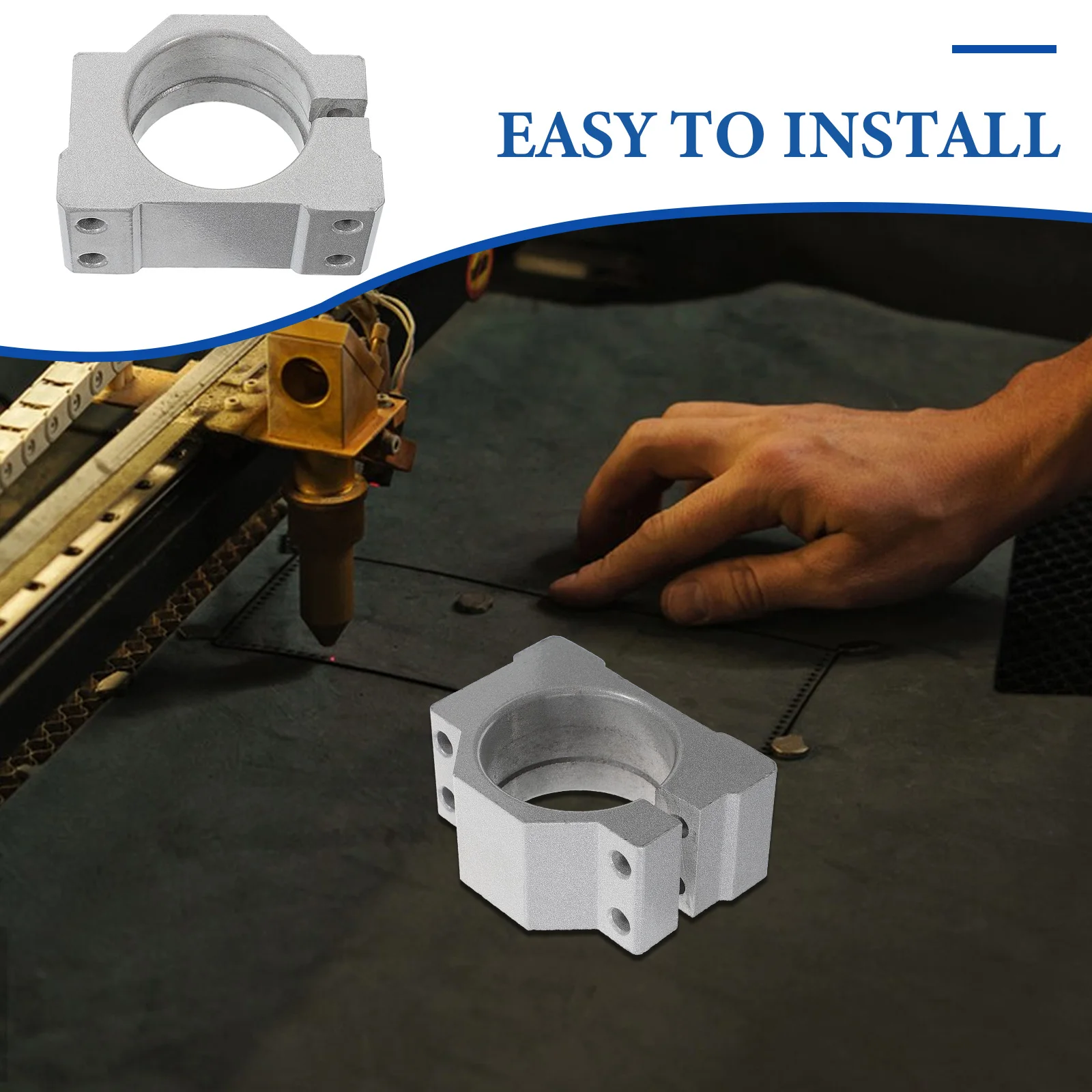 

CNC Spindle Motor Clamp 52mm Main Shaft Fixture Aluminum Alloy Mounting Bracket for Engraving Tools Stable Support Precision