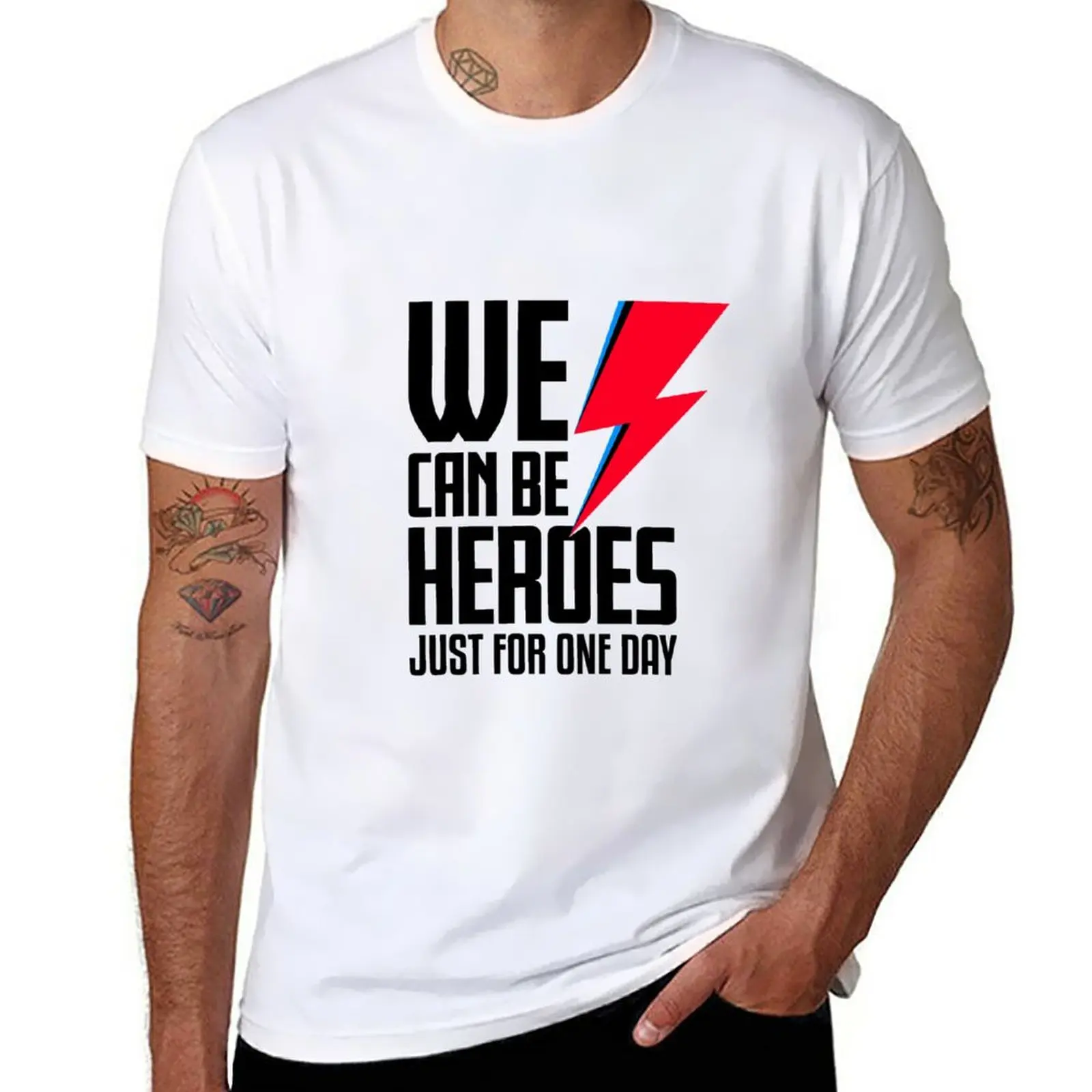 

We can be heroes just for on day T-Shirt hippie clothes boys whites vintage sublime men t shirt