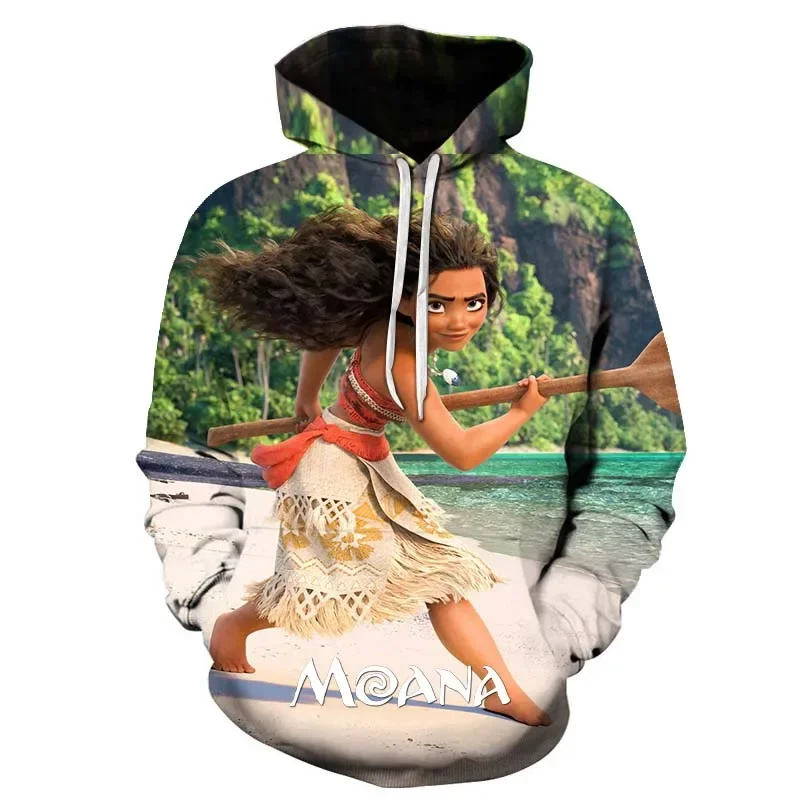 Disney-Sudadera con capucha de Moana para hombre y mujer, Jersey informal a la moda, ropa de calle Harajuku