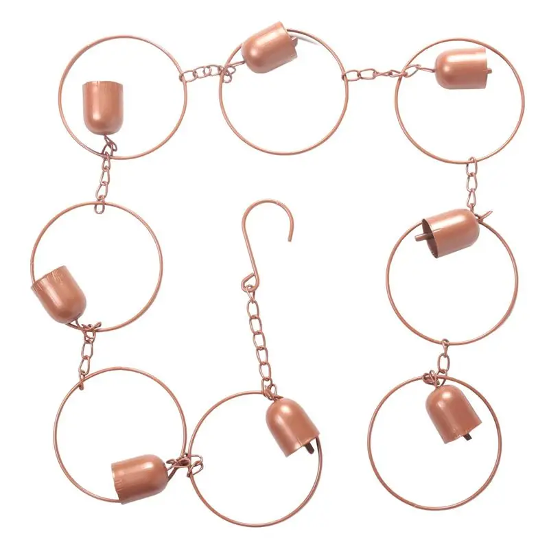 A27F-Steel Leaf Rain Chain, Garden Gift For Mom, Gutters, Rain Catcher For Downspout With Adapter, Thick Flower Cups