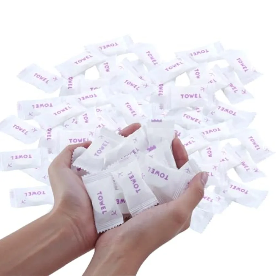 

Портативные сжатые хлопковые полотенца для путешествий и дома - Фиолетовые мини-одноразовые полотенца для лица, экологичные компактные салфетки-монетки