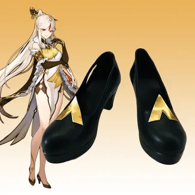 Game Genshin Impact Ningguang Cosplay Shoes Halloween Anime Genshin Cosplay Costume Prop Carnival Women High-heeled Shoes Cos