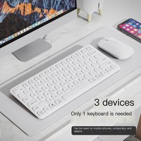 Ultra-thin 78 key 2.4G And Bluetooth Wireless Keyboard and Mouse Kit Rechargeable Silent For Laptop Tablet Phone Ipad Girls Gift