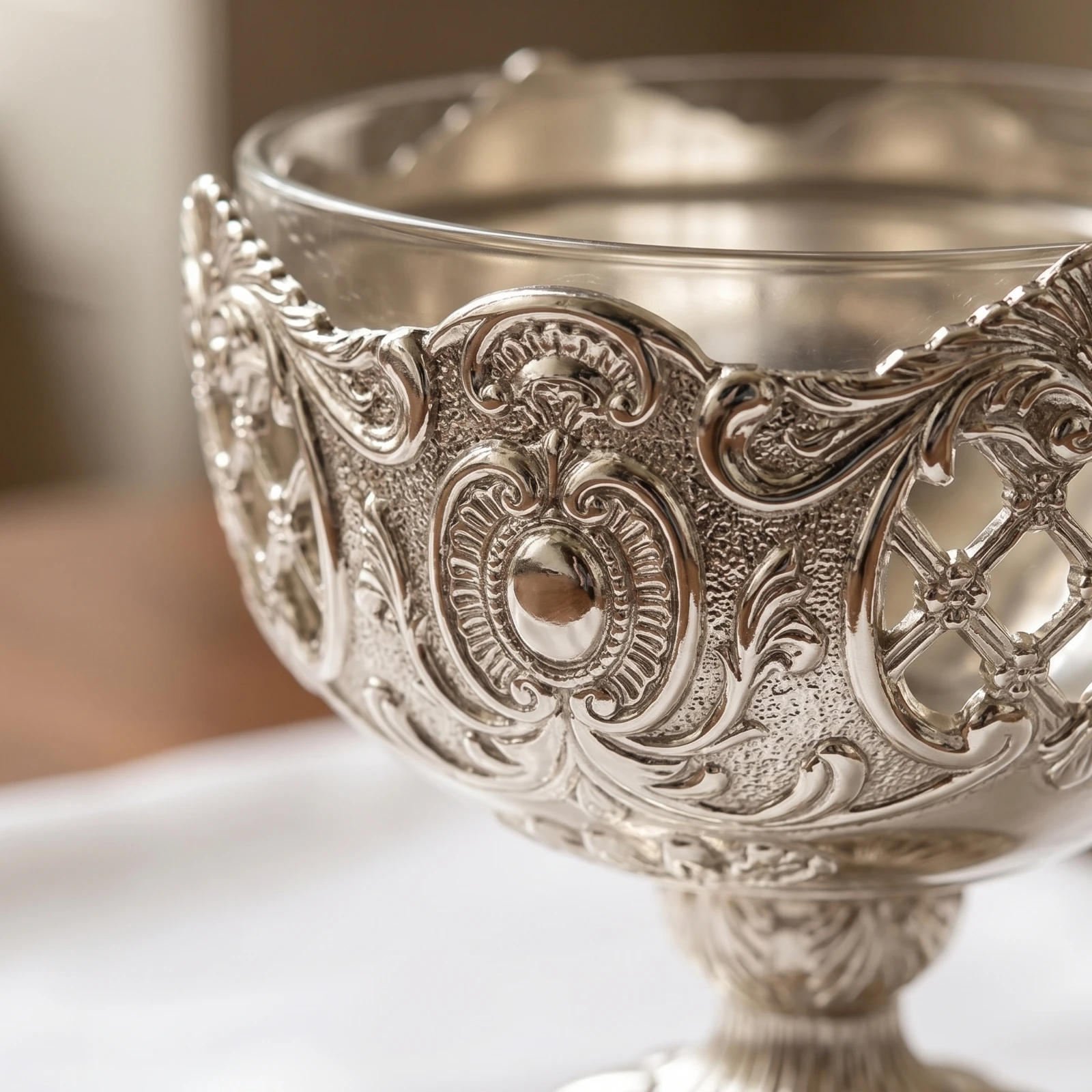 Pedestal Bowl Embossed Bowl with Handles Dessert Dish Decorative Versatile for Hosts, Afternoon Tea, Dinner Parties