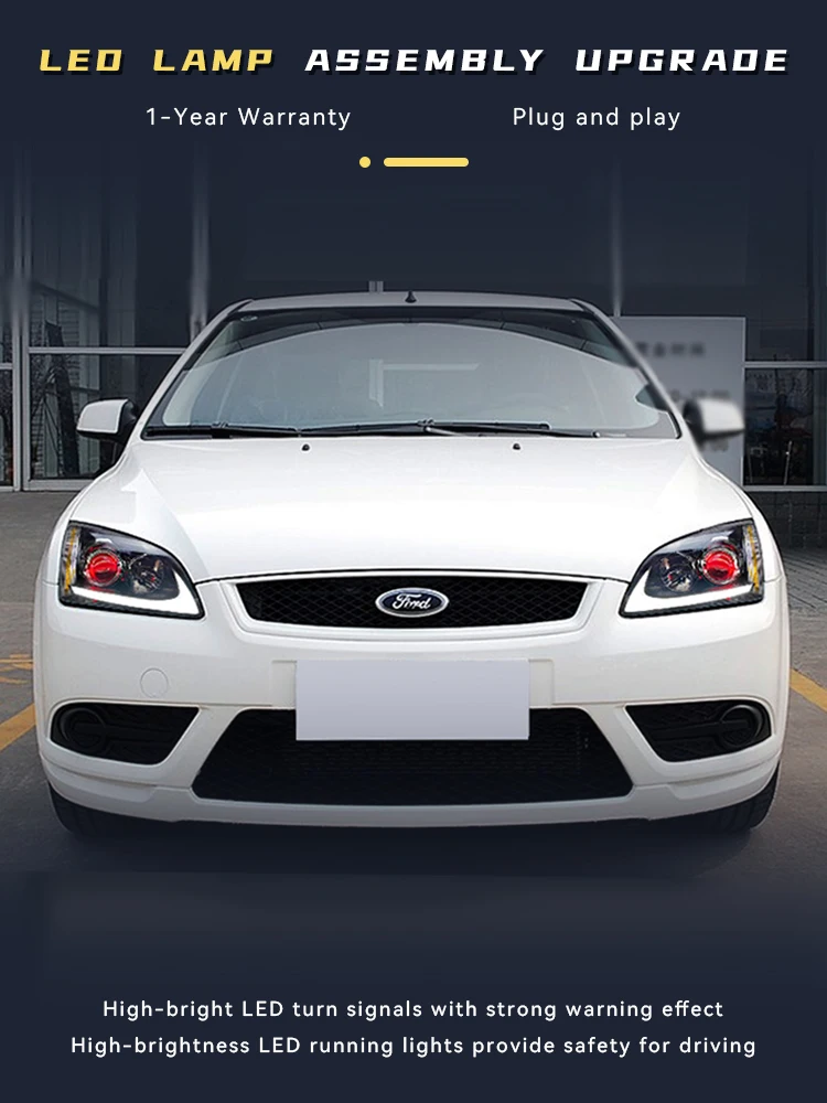 

Автомобильный аксессуар для Ford 2005-2008 Focus, передний фонарь DRL, светодиодный фонарь проектора, фара для транспортных средств, автоматические инструменты