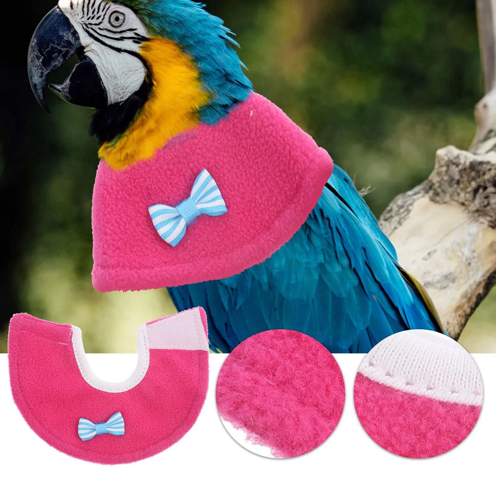 

Parrot Anti-Bite Collar Bird Neck Protector Cone for Birds Prevent Pecking Injuries Comfortable Soft Polar Fleece Safe