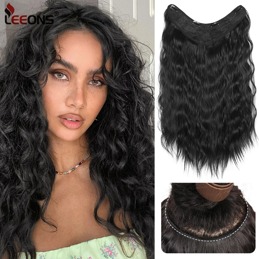 Clipe de extensão de cabelo sintético em u parte 4 para mulheres 22 