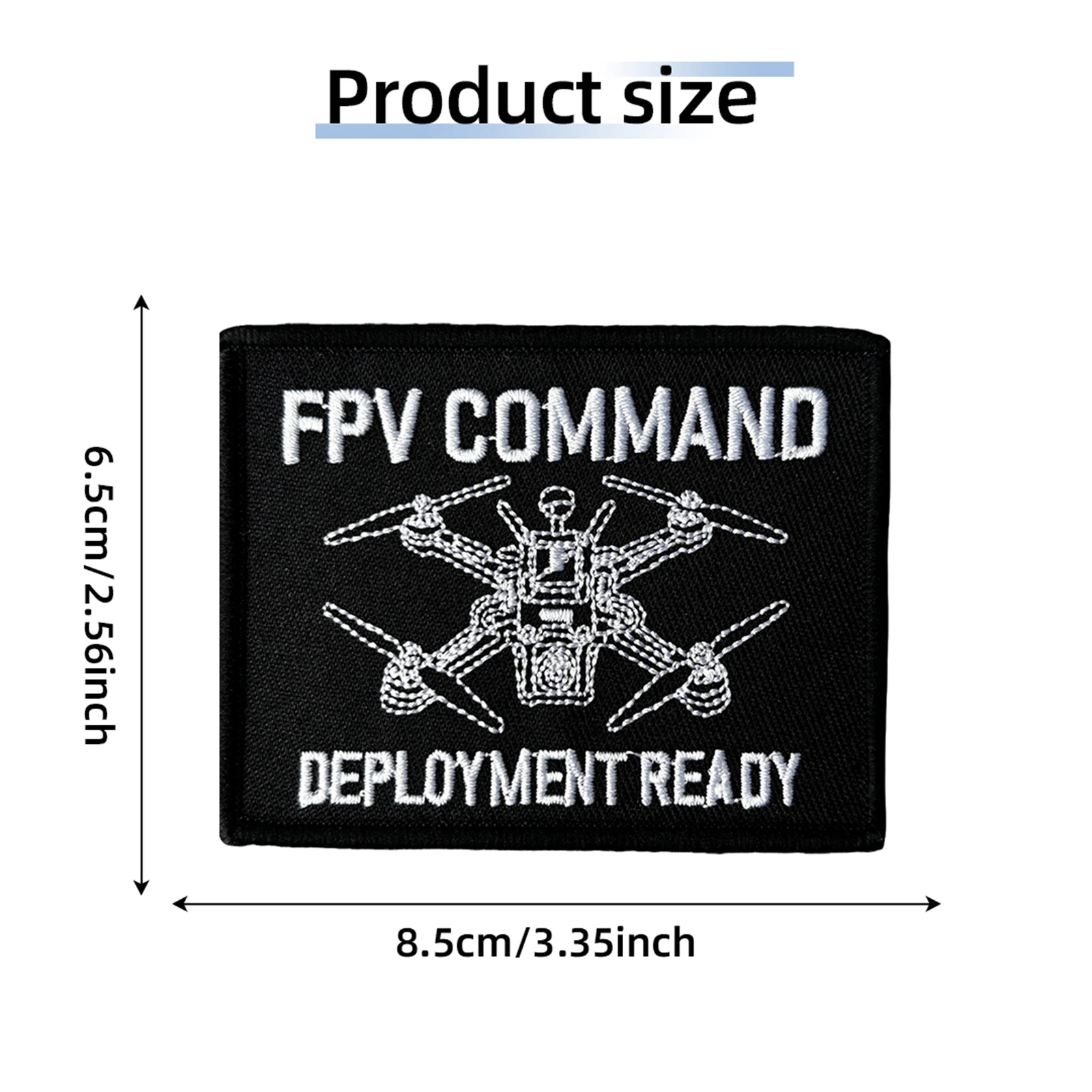 FPV Command Morale Badge Deployment Ready Hook & Loop Embroidered Patch for Backpack Vest