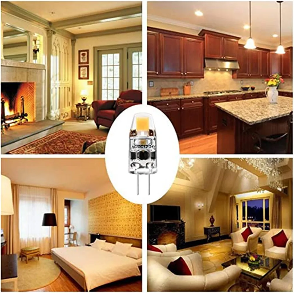 10 قطعة 2 واط G4 LED عكس الضوء لمبة التيار المتناوب/DC12-24V COB مصباح ليد استبدال لمبة الهالوجين التقليدية للثريا الأضواء #5