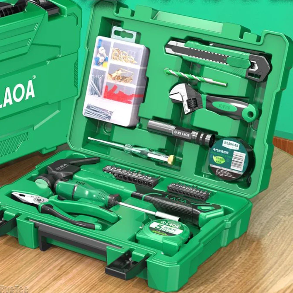 LAOA 116Pcs Household Car Mixed Hand Tool Box Set Multi-functional Hardware Repair Electrician Complete Combination Tool Kit Set