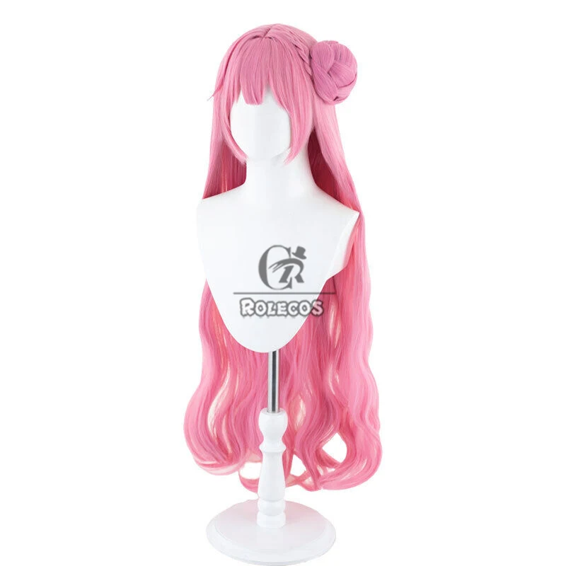 Rolecos Nikke The Goddess Of Victory Dorothy Cosplay Wigs Dorothy 100cm Long Wavy Pink Cos Wig Heat Resistant Synthetic Hair