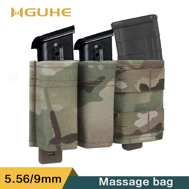 

FAST Tactical magazine Bag, 5.56,9mm, Short magazine Bag Compatible with MOLLE M4 G17 AR15 Airsoft Vest Equipment
