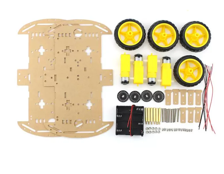 Four-wheel Smart Car Chassis Code Disc speed tracking Bluetooth Remote Control Car Smart Car 4WD Accessories kit