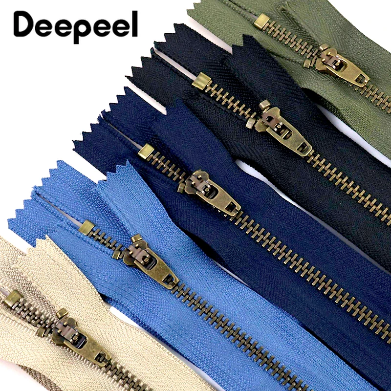 

10/20Pcs 4# Metal Zipper 10/13/15/18cm Closed End Self-locking Zippers for Sewing Bag Pants Pocket Closure Zip Repair Kits