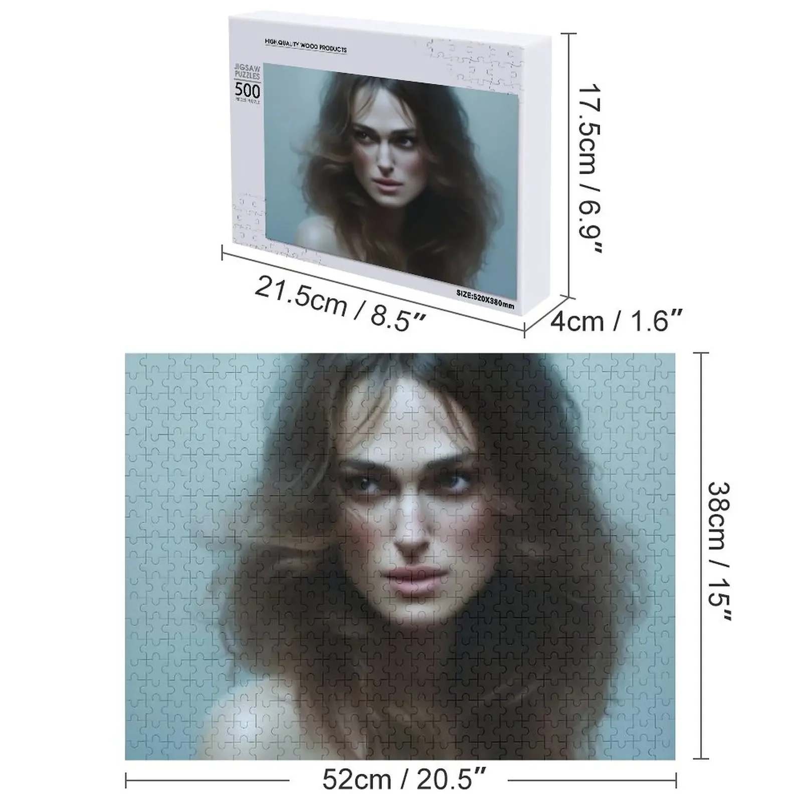 أحجية الصور المقطوعة من Keira Knightley، ألغاز خشبية مخصصة للبالغين، ألغاز هدايا عيد الميلاد على شكل حيوانات #4