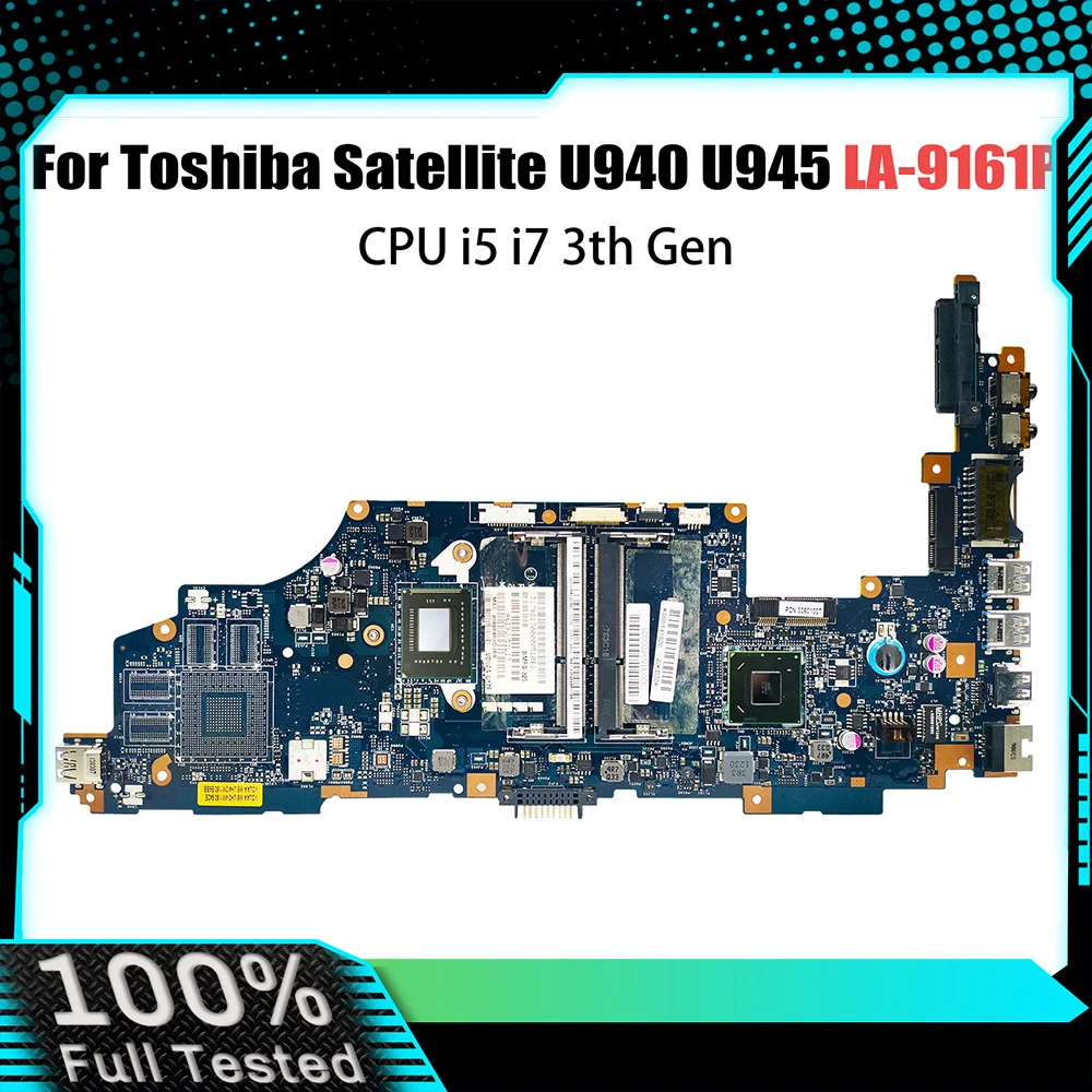 

VCUAA LA-9161P K000141040 K000136100 Mainboard For Toshiba Satellite U940 U945 laptop Motherboard With CPU i5 3th Gen DDR3