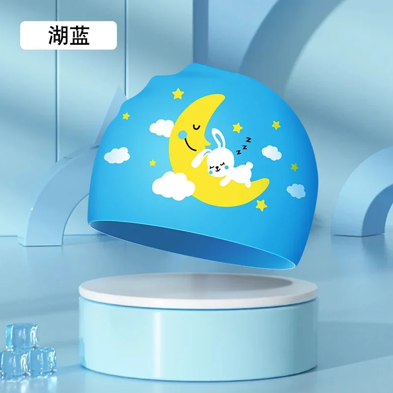 Cuffia da nuoto per bambini in cartone animato per bambini, in silicone ad alta elasticità con protezione per le orecchie, per accessori per cuffie da piscina per ragazzi e ragazze