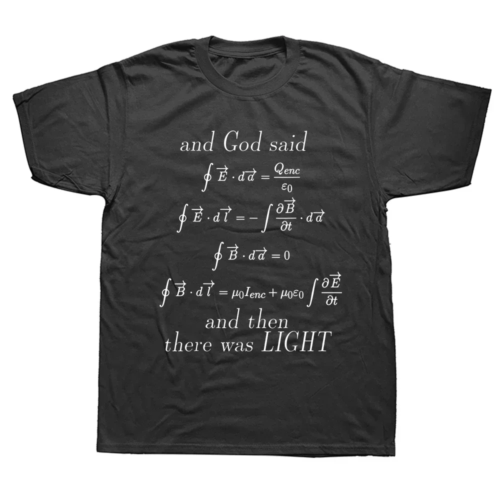 

Funny God Said Maxwell's Equations Geeks T Shirts Graphic Cotton Streetwear Short Sleeve Birthday Gifts Summer T-shirt Men