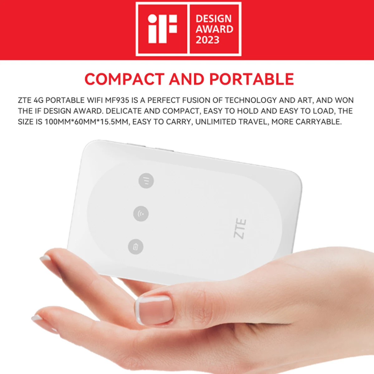 ZTE MF935 موبايل واي فاي هوت سبوت Cat4 150Mbps مودم صغير خارجي هوت سبوت 4G LTE راوتر مع فتحة للبطاقات Sim بطارية 2000mAh