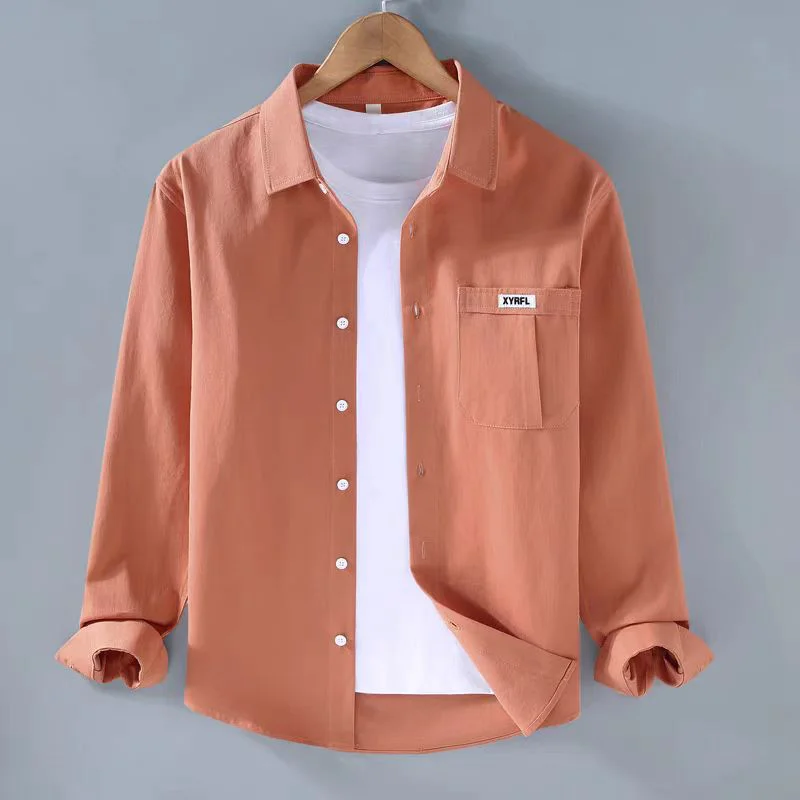 Retro Corduroy Long Sleeve Shirt Jacket Casual Men's Fashion Spring Autumn Loose Fit Youthful Trendy Button up Casual Shirt