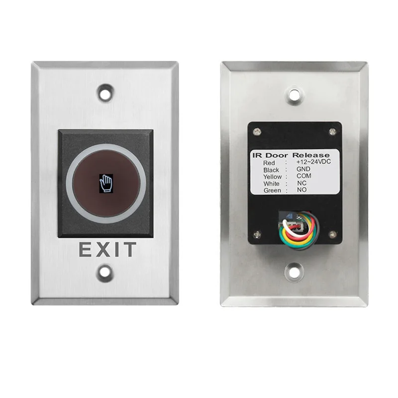 Saikiot Stainless Steel Illuminated Switches Push Button Wireless Infrared Sensor No Touch Contactless Door Release Exit Button