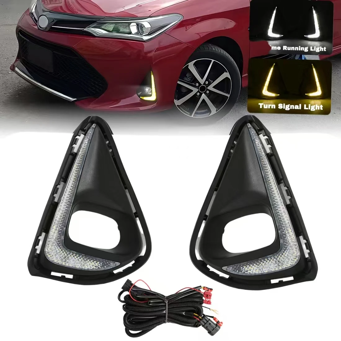 

Автомобильные передние противотуманные фары для Toyota Corolla Axio 2018 2019 2020 2021, дневные ходовые огни drl, фары для вождения, противотуманные фары в сборе