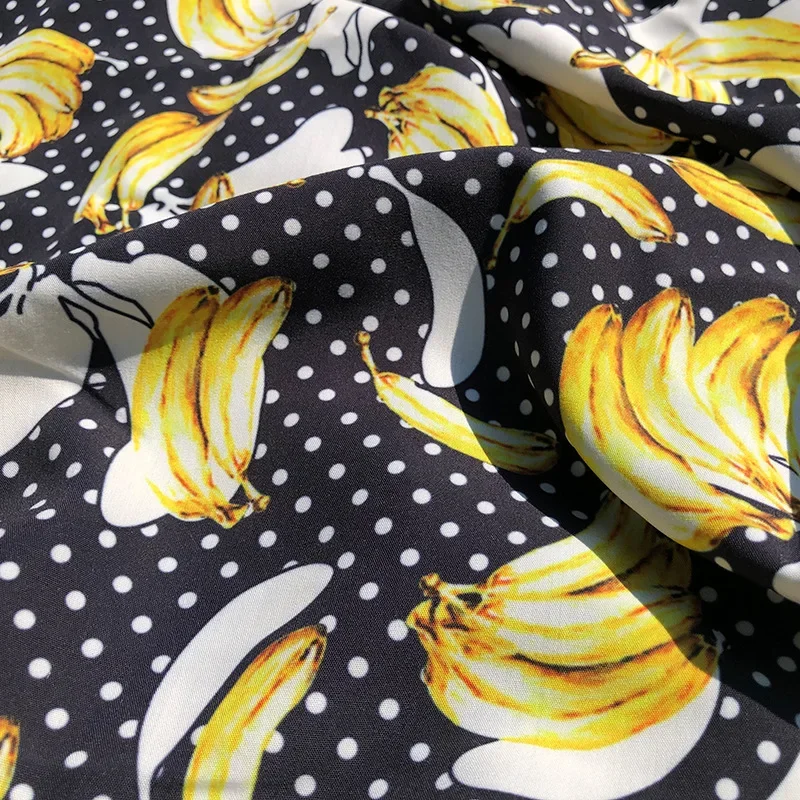 Banana Printed Polyester Fabric Shirt Dress Handmade Diy Sewing Fabrics Ultra Low Wholesale Price Cloth