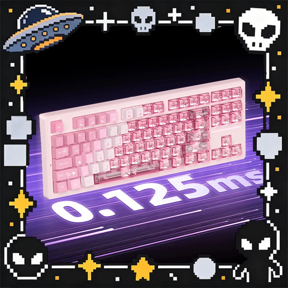Technology S87Pro Wireless Keyboard Three Mode Connection E-sports Keyboard 12000mAh Large Capacity Battery Pc Accessories Gifts