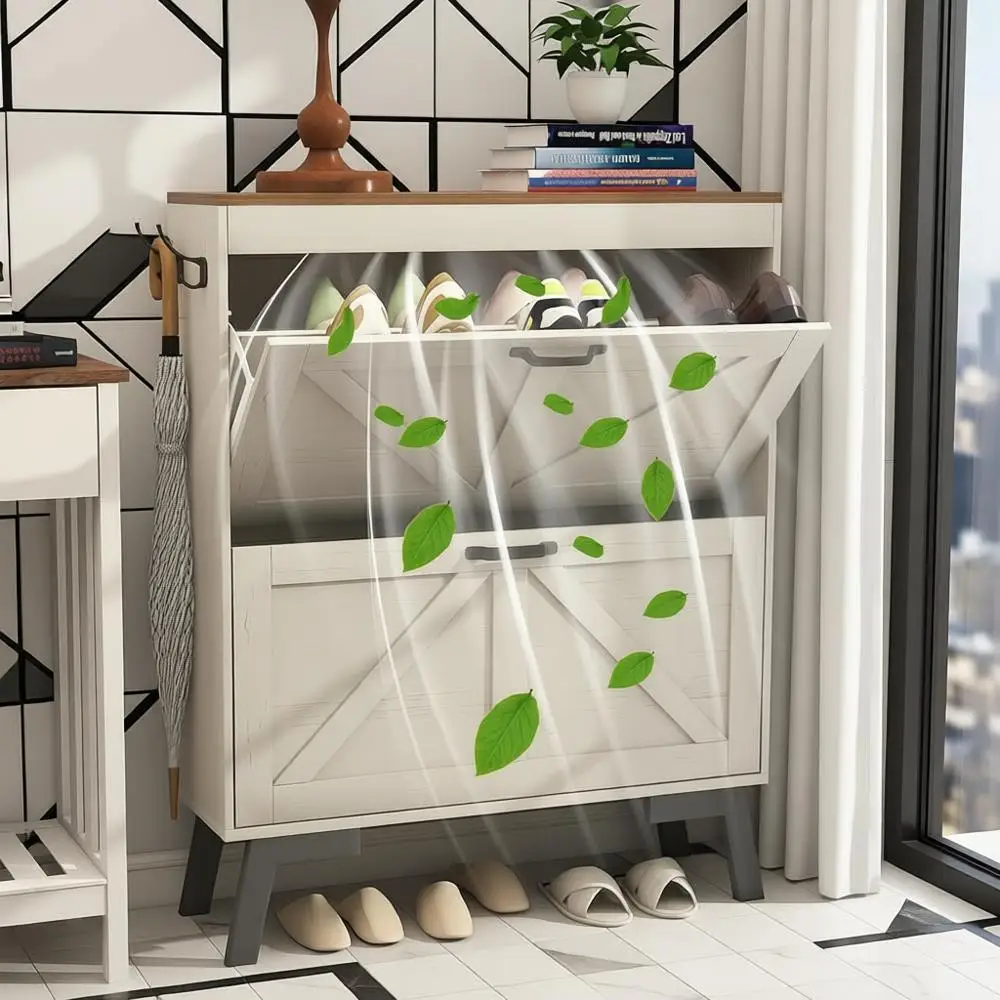 

Шкаф для хранения обуви для прихожей — органайзер с дезодорирующим откидным ящиком, белый шкаф для хранения обуви для прихожей и прихожей