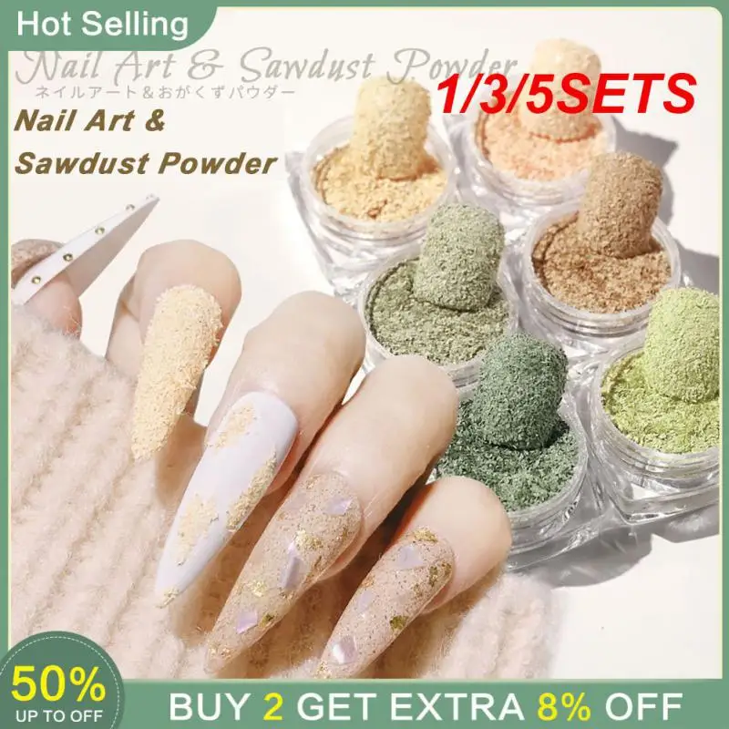 1/3/5SETS Plush Sand Beach Unique Luxurious Great Value For Money Nail Glitter Accessories Popular Wood Shavings Powder