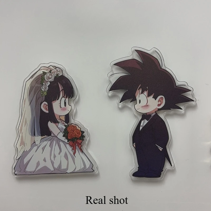 Dragon Ball cartoon cute wedding dress theme acrylic fridge magnet kawaii 2D magnetic charm anime merchandise wholesale view 4