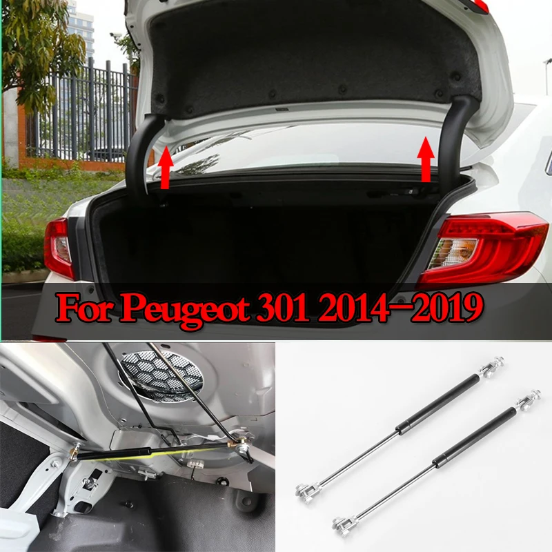 For Peugeot 301 2014-2019 Rear Door Trunk Box Supporting Hydraulic Lift Rod Strut Spring Shock Bars Bracket car Accessories