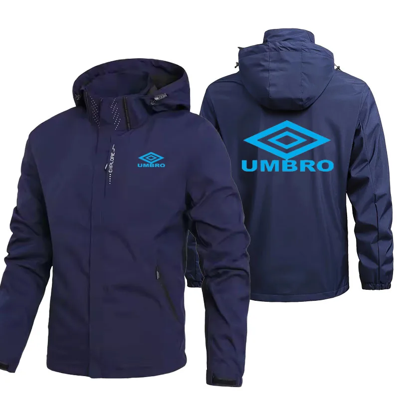 Chaqueta con logotipo UMBRO - Traje de escalada de montaña a prueba de viento para hombre, para primavera y otoño, para correr y ciclismo, abrigo impermeable con capucha para exteriores