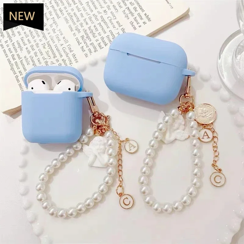 For apple airpod 4 Case airpod pro 2 cover Luxury Retro Pearl /cute angel Silicone earphone cover funda Air Pods 3 Case