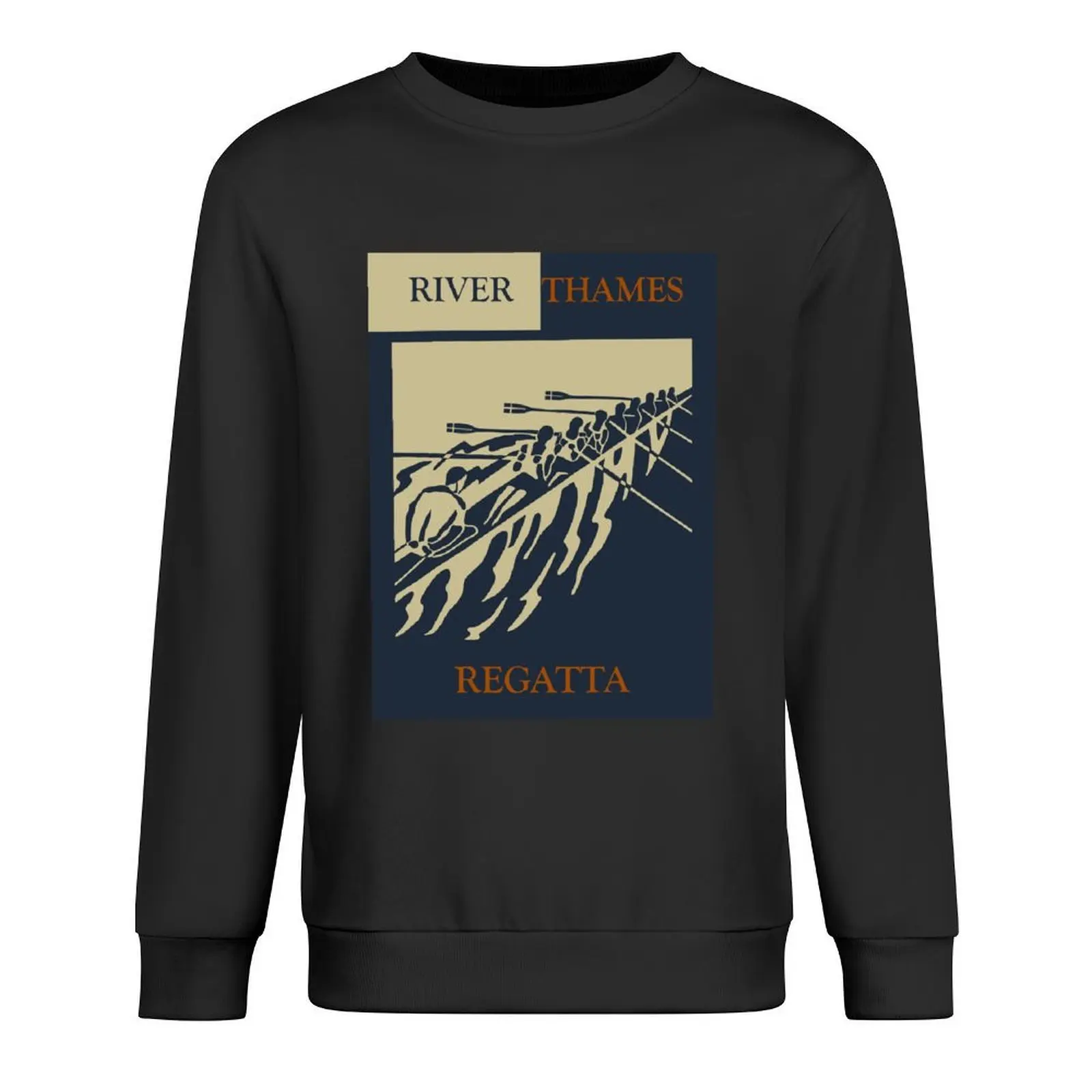 

River Thames Regatta - Vintage Retro Style Rowing Water Sport Poster Pullover korean clothes fashion men oversize sweatshirts