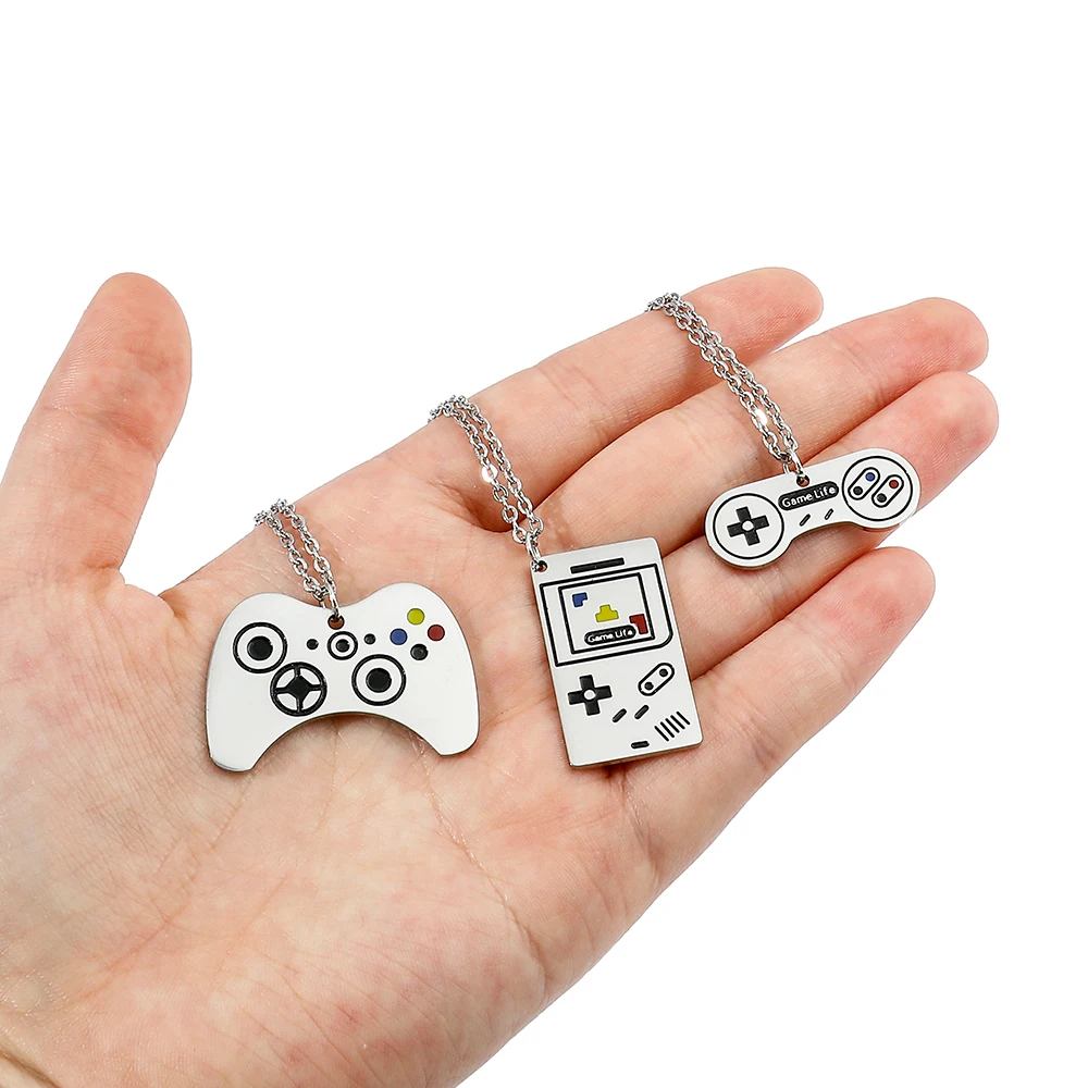 Fashion Game Controller Pendant Necklaces Hip Hop Punk Stainless Steel Gamepad Necklace Vintage Jewelry  For Women Men Gift