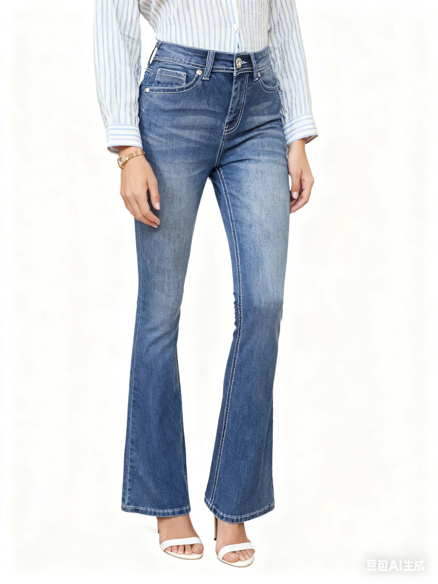 Slim Fit Flare Jeans für Damen, hochwertige Denim-Hosen, modische Damenbekleidung
