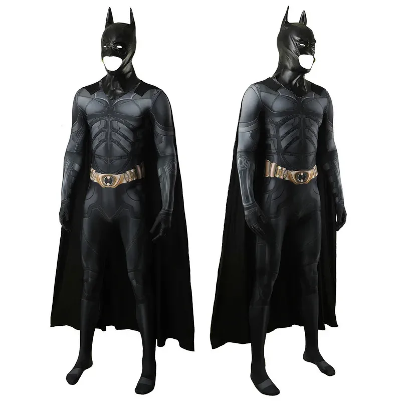 

CyThe Dark Knight Bat Man Cosplay 3D Printed Spandex Zentai Suits Batman Begins 2 Halloween Costume disfraces para Bodysuit Adul