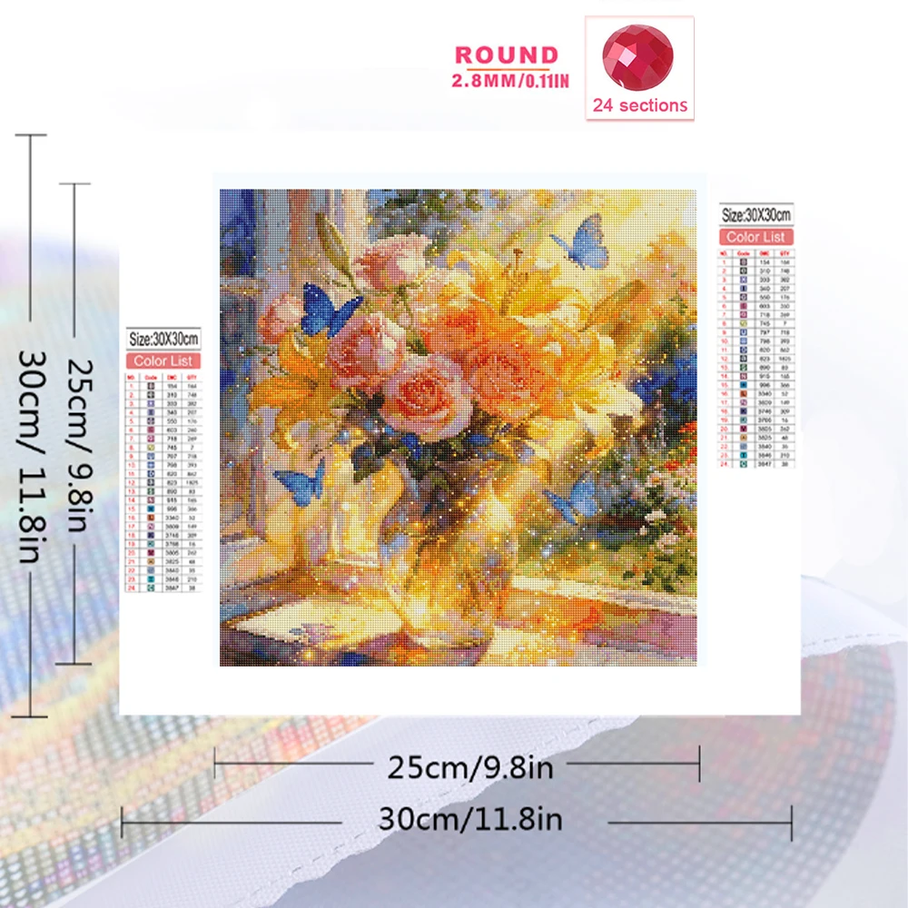 Evershine Floral Diamond Embro - Embroidery Rose Stitch ulasan dan harga