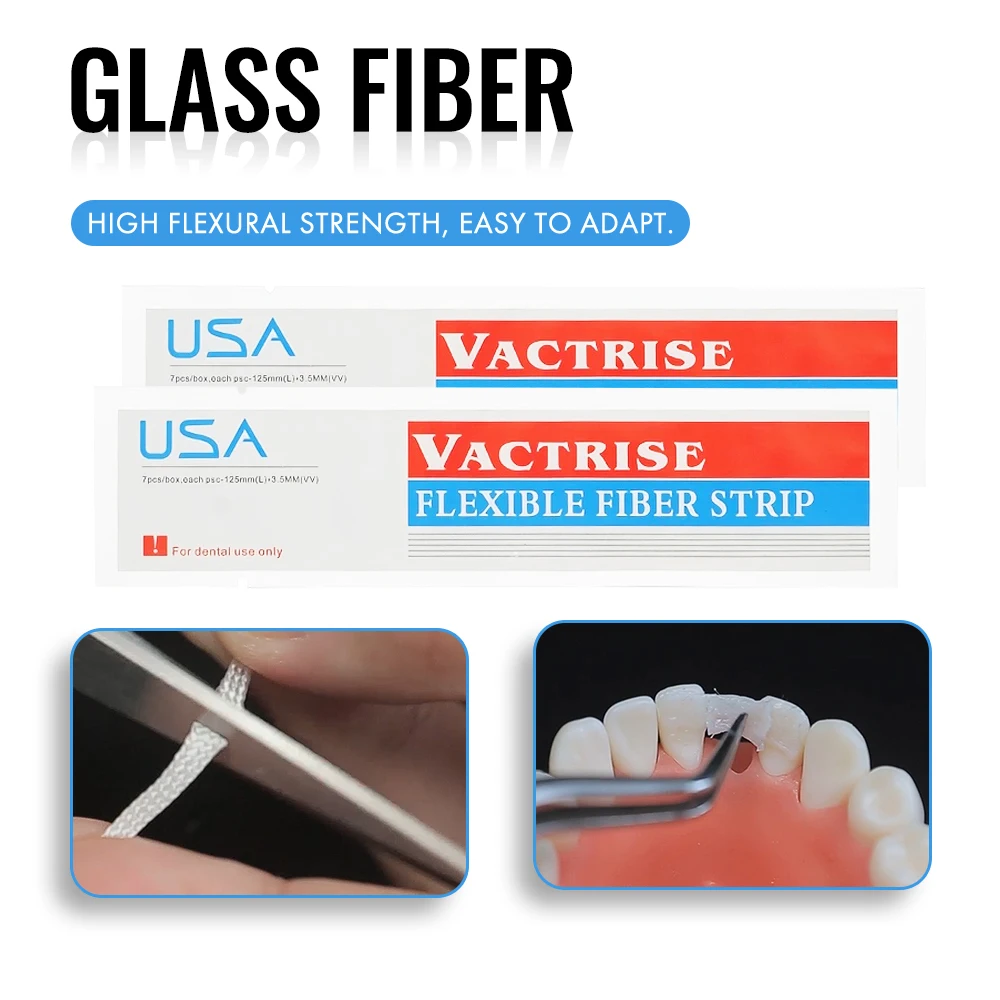 Dental Flexible Fiber Strip Resin Bonding Flexible Fiber Strip Light Cure Composite USA Glass Splint Loose Tooth Fixation Strip