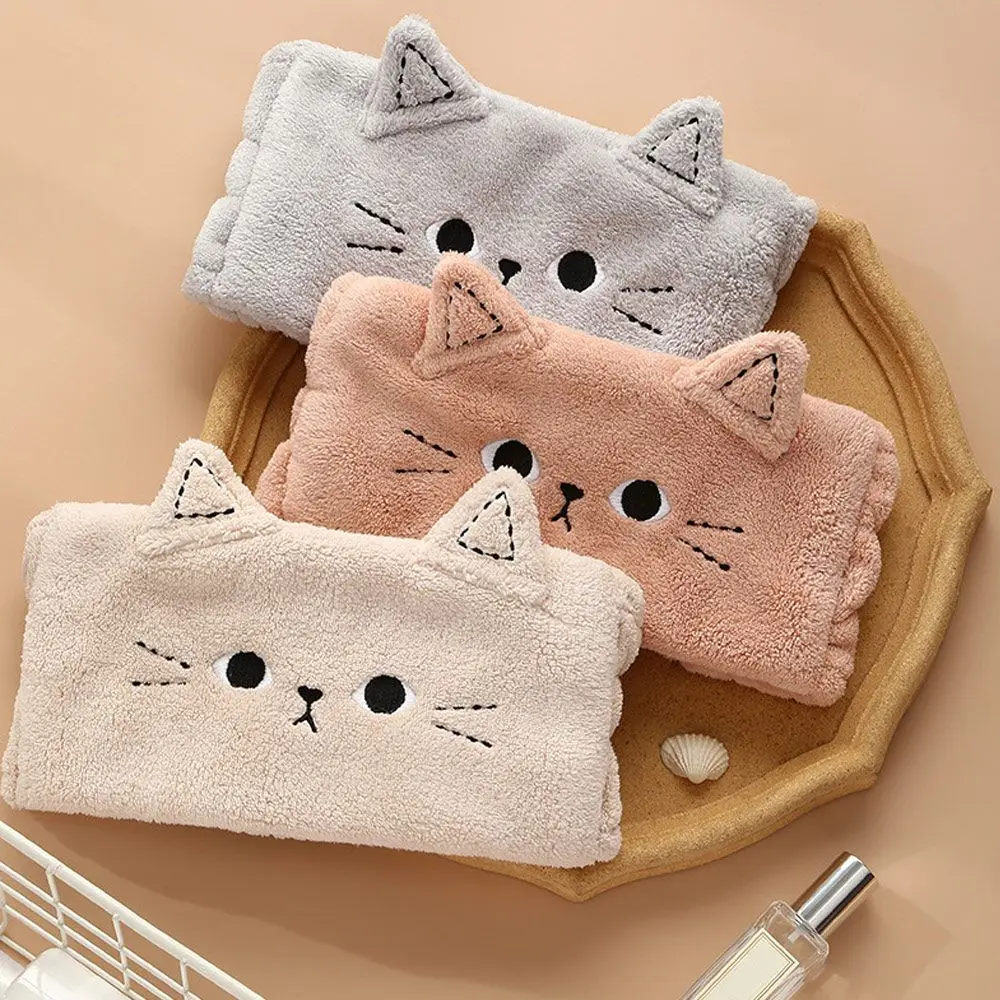 Women Girls Hair Accessories Coral Fleece Turban Cat Hairbands Wash Face Headbands Headwear